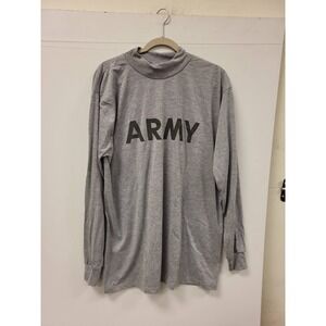 Army IPFU Physical Fitness Uniform Long Sleeve Shirt‎ Large Gray Polyester